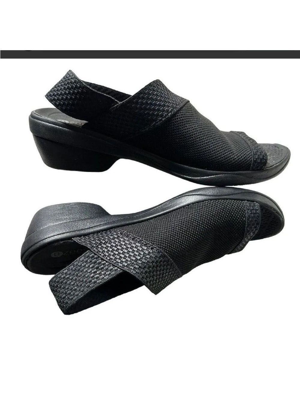 BZees Molly black sling back open toe sandals Woman’s size 6.5 M - Picture 12 of 16